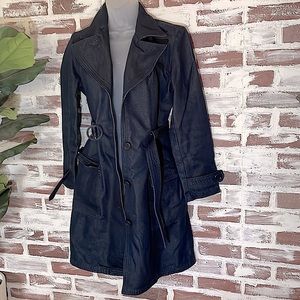 Denim trench coat